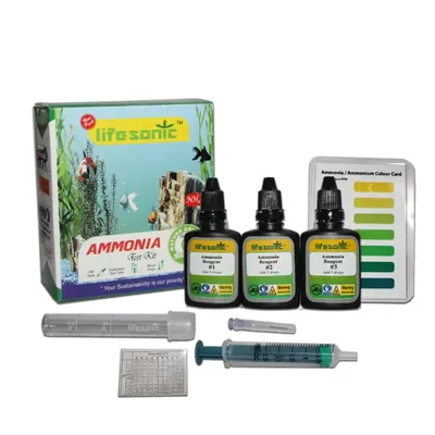 Lifesonic Ammonia Test Kit for Aqua-Farming, 100 Tests Per Kit, 3 Years Shelf Life