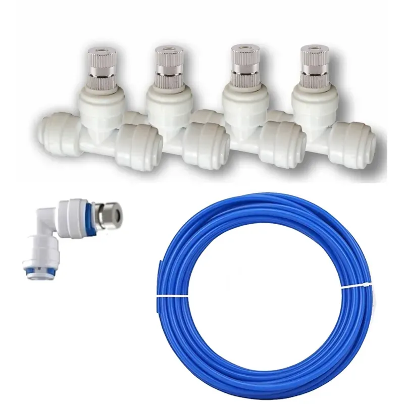 APPSTER Stainless Steel Misting Cooling Nozzle with Tee Connector & 10 m Pipe (Pack of 5)