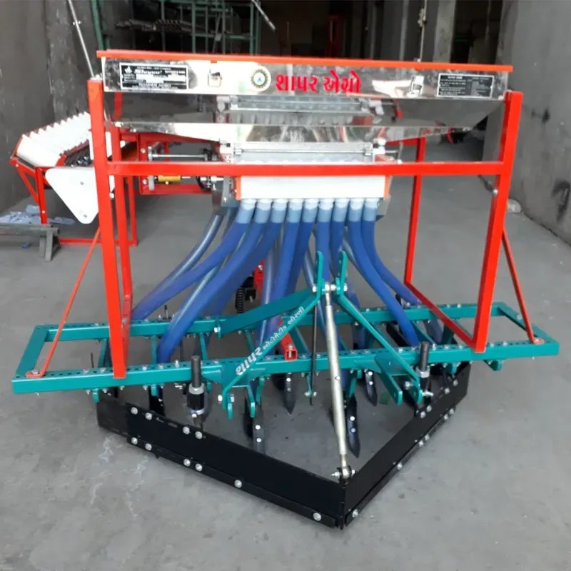 SHAPAR AGRO Tractor Operated Automatic 11 Tyne 46 Inch Double Hopper Seed Cum Fertilizer Drill With 22 Pipes