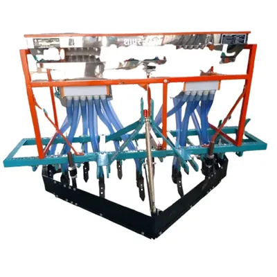 SHAPAR AGRO Tractor Operated Automatic 11 Tyne 64 Inch Double Hopper Seed Cum Fertilizer Drill With 22 Pipes