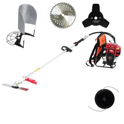 GT Shakti Backpack 4 Stroke 50 CC Powerful Petrol Brush Cutter / Grass Cutter With Accessories, GT-BG-438-GX50