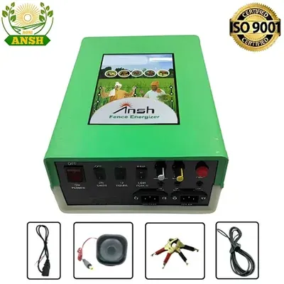 AGRIANSH 18 KV Solar Zatka Machine for 150 Bigha with Siren, Cables and Battery Connectors