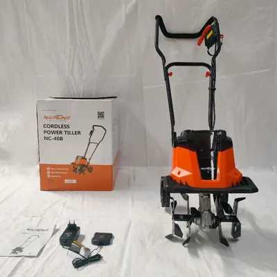 Neptune NC-40B Heavy Duty 20 V Battery Operated Mini Tiller With 2 Batteries & Charger