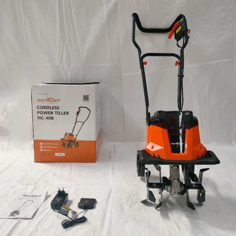 Neptune NC-40B Heavy Duty 20 V Battery Operated Mini Tiller With 2 Batteries & Charger