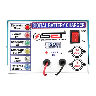 SET SAHAJANAND ELECTROTECH 12 V/5Ampere Digital Battery Charger (Autocut) For Charging Battery From 5 Ah To 220 Ah Battery