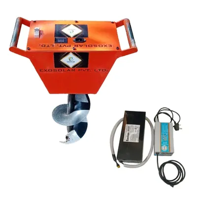 Exosolar 27 V 18 Ah Battery Operated Earth Auger with 6 Inch Bit, Electric Post Hole Digger