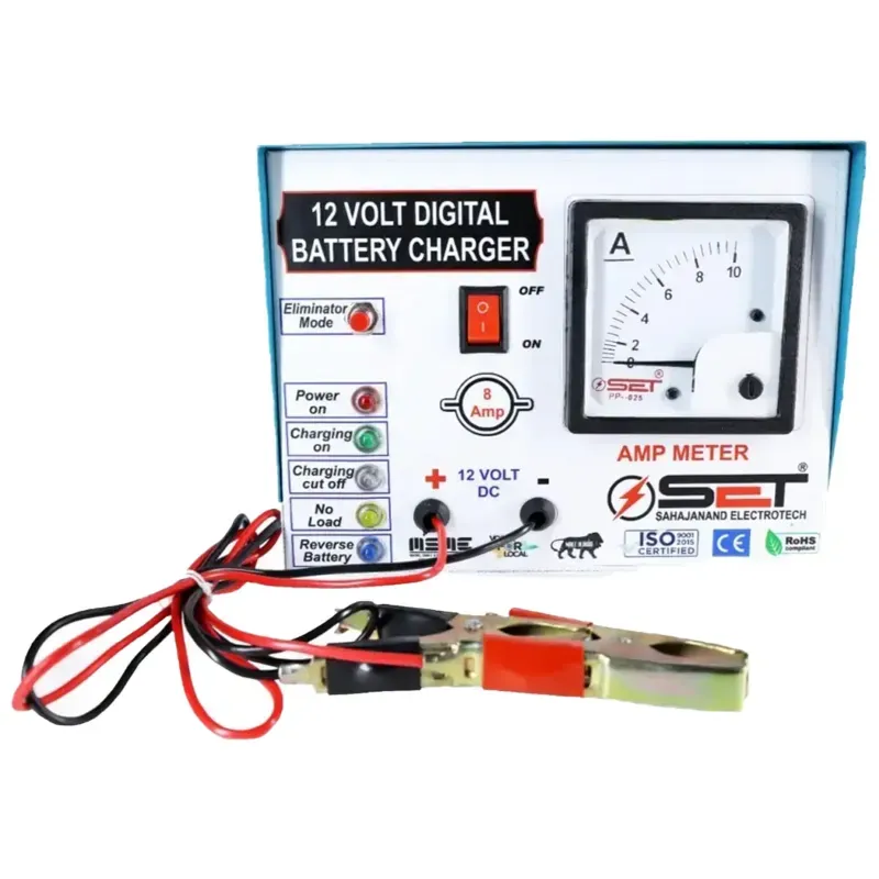 SET SAHAJANAND ELECTROTECH 12 V/ 8Ampere Digital Battery Charger (Autocut) For Charging Battery From 5 Ah To 220 Ah Battery
