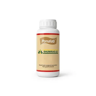 PONALAB Bhumiras 22 Plant Growth Promoter 100 ml, 12% Active Peat Derived Natural Humic Acid Liquid for Root & Soil Conditioning