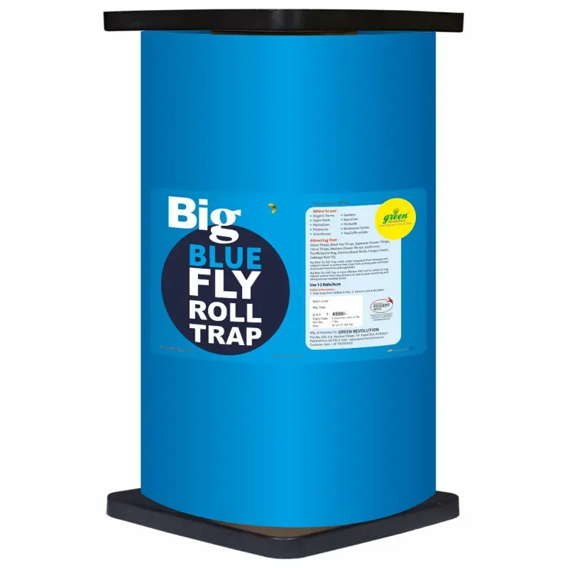 Green Revolution 30 cm x 100 m (Big) Blue Sticky Roll for controlling Thrips, Tea Mosquito Bug, Leaf Miner Flies
