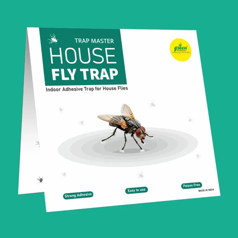 Green Revolution 10 pieces Highly Adhesive Big Size House Fly, Poultry Fly Sticky Trap (Quantity-Pack of 10)