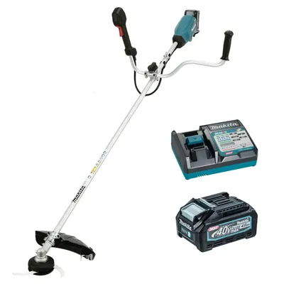 MAKITA UR016GM101, 40 V 600 W Cordless 3-Speed Grass Trimmer, Bike Handle with Battery & Charger