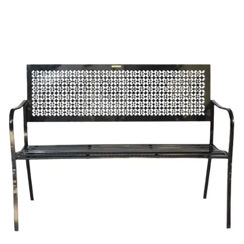 Ecofynd Black 2 Seater Garden Bench 1.8 ft (D) X 3.2 ft (W) X 3.1 ft (H) Waterproof Seating Bench for Indoor & Outdoor