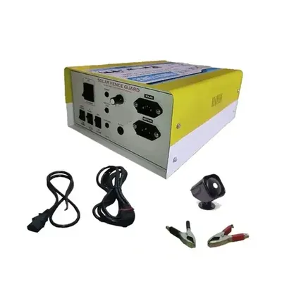 15 KV Solar Fence Energizer for 70 Acre Area with Cables, Siren and 2 Piece Warning Plates