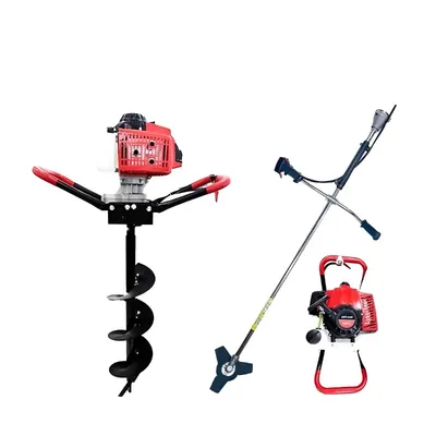 Greenleaf 2 in 1 Earth Auger / Post hole digger and Brush Cutter with 8 Inch Auger Bit (68-cc)