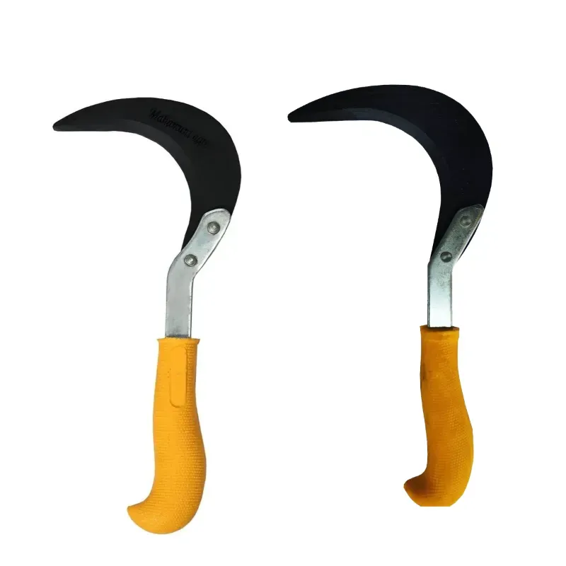 6 Inch Carbon Steel Blade Weeding Hook Curved Saw, Sickle for Grass Cutting and Weed Removing (Pack of 2)