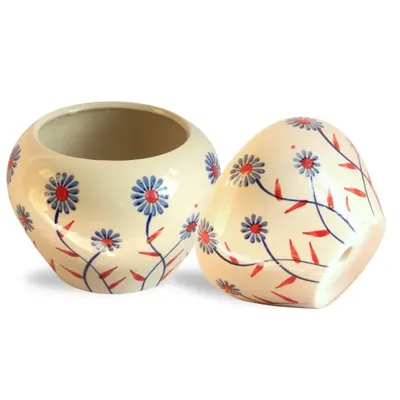 Ecofynd 4 Inch Ceramic Plant Pot, Decorative Indoor Flower Pots for Home Decoration (CPOT034)