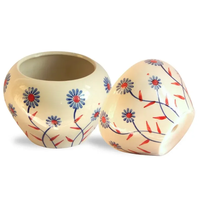 Ecofynd 4 Inch Ceramic Plant Pot, Decorative Indoor Flower Pots for Home Decoration (CPOT034)