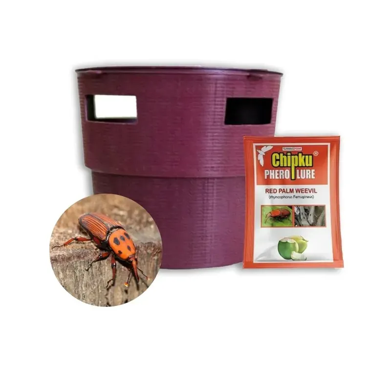 Chipku Bucket Trap with Pheromone Red Palm Weevil Lure (Rhynchophorus ferrugineus), Pack of 1