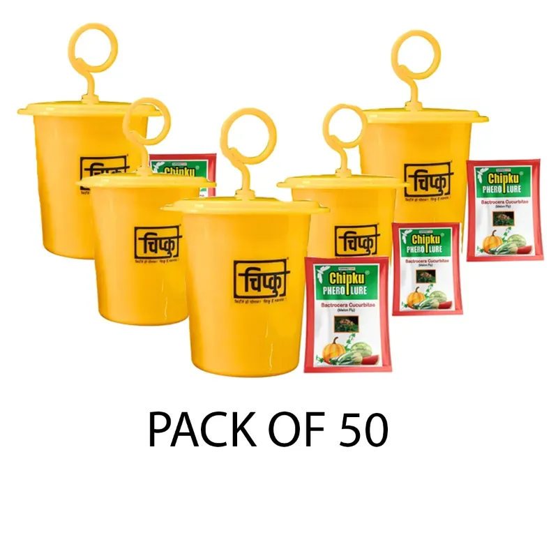 Chipku ECO-MAX Trap with Pheromone Melon Fly Lure (Bactrocera Cucurbitae)(Quantity-50 pieces)