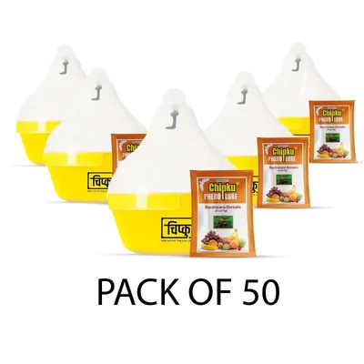 Chipku MAX PLUS Trap with Pheromone Fruit Fly Lure for Bactrocera Dorsalis (Quantity-50 pieces)