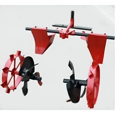 SPRAYMAN 3 in 1 Ditcher, Iron Wheel and Leveler Attachment Combo for 7 to 9 HP Diesel Power Weeder
