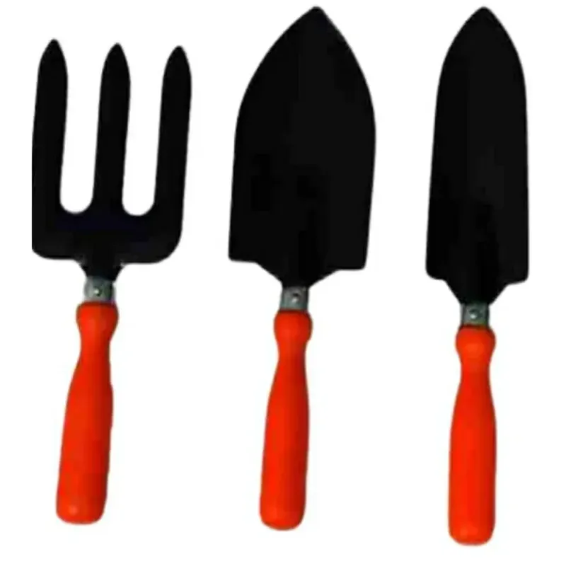 AGT Garden Tools Combo Kit of 3 Tools, Small Hand Trowel, Garden Fork and Big Hand Trowel, Used for Small-scale Gardening