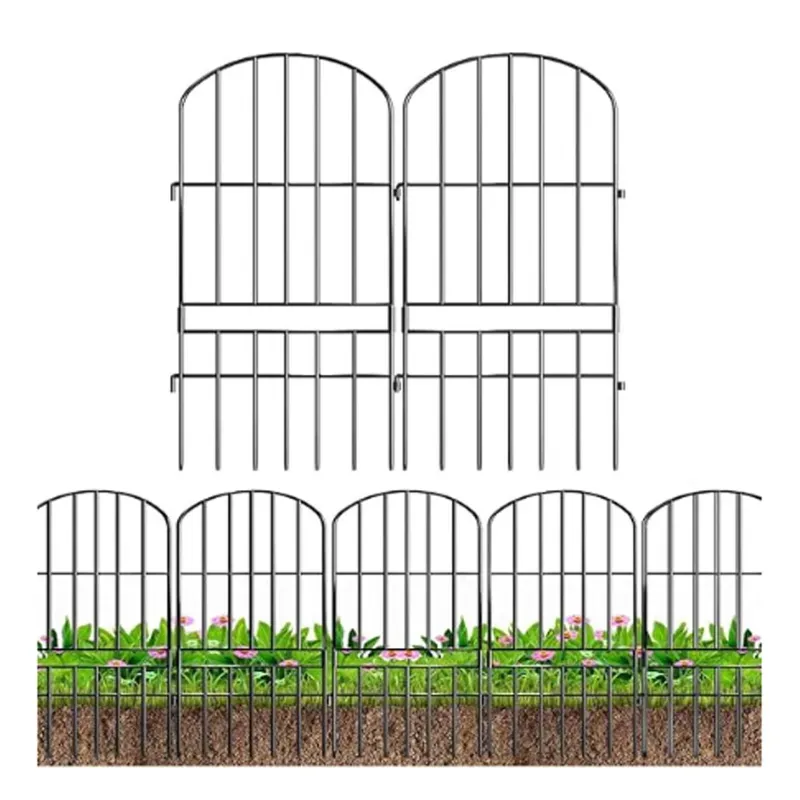 Ecofynd Decorative Garden Fence 2.3 ft X 5.2 ft (Black), Rustproof Metal Wire Fencing Flower Bed Animal Barrier.
