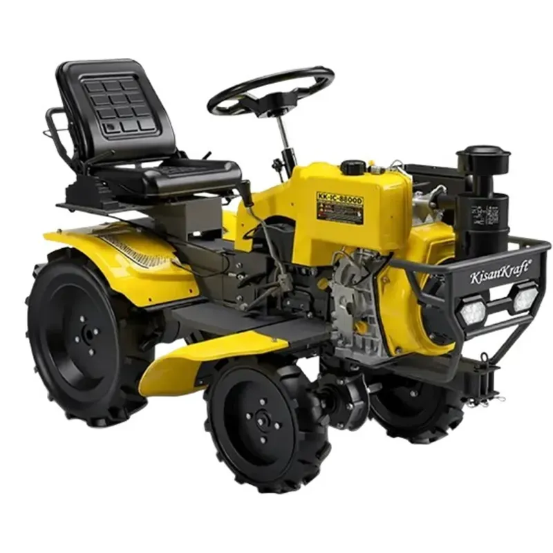 KisanKraft KK-IC-8800D, 12 HP Self Start Diesel Power Tiller & Mini Tractor Tiller, Heavy Duty Agricultural Cultivator for Deep Ploughing