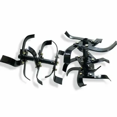 Heavy Duty 13 Inch 3 Row Rotavator Set (24 Blades, 2 Shafts and 24 Nuts) for 5 to 12 HP Diesel Power Tiller
