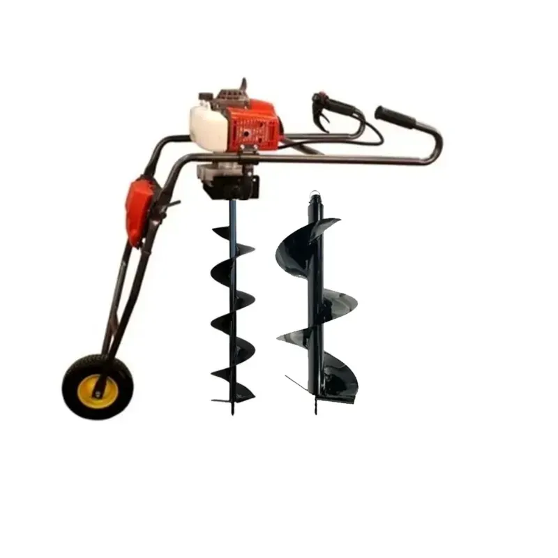 SPRAYMAN 68 CC Petrol Trolley Earth Auger with 6 & 12 Inch Bits, Dual Bit Post Hole Digger SEA-7000T