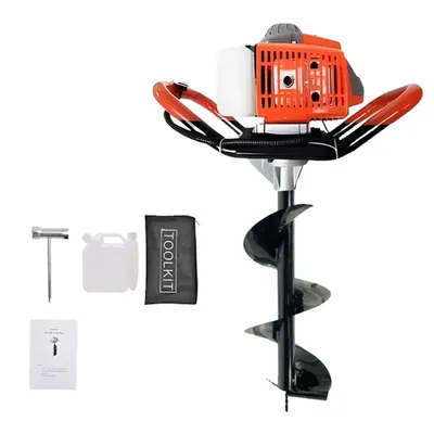 MECSTROKE 2 Stroke 63 CC Earth Auger with 12 Inch (304.8 mm) Drill Bit, Post Hole Digger Machine