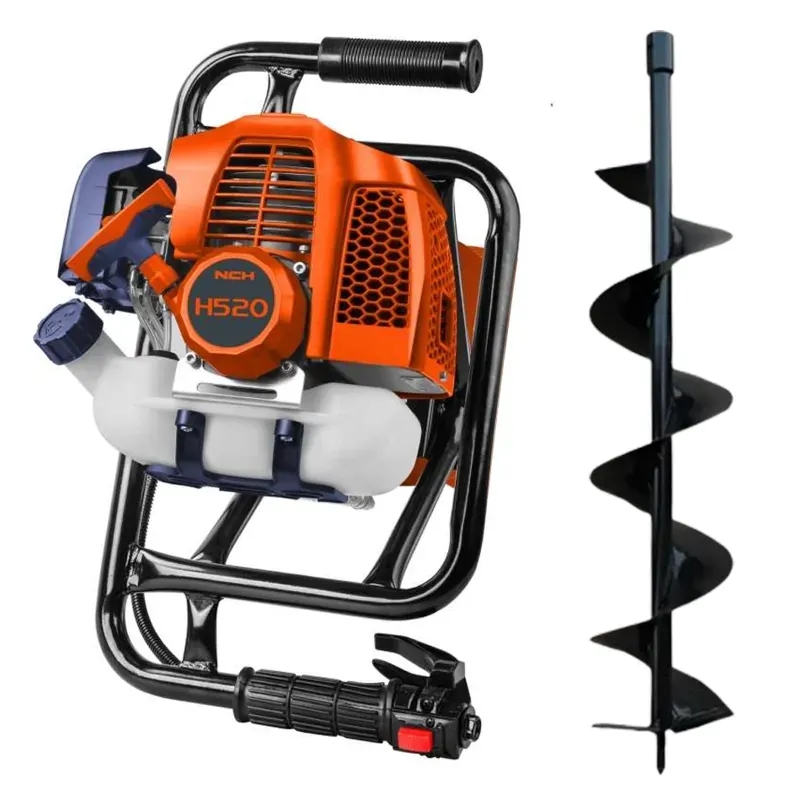 NCH H520, 52 CC 2-Stroke Petrol Engine Earth Auger Machine With 6 Inch Drill Bit