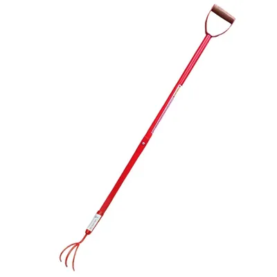 Global Nature Agro 3 Tine Hand Cultivator With 4.25 ft Handle, For Weeding, Loosening Soil & Aeration, GNTPH402