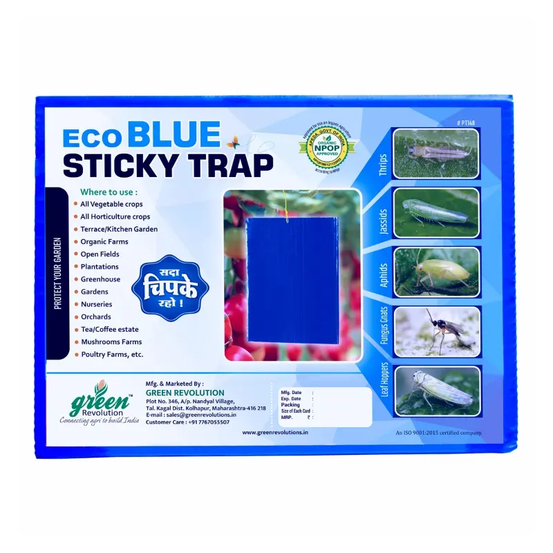 Green Revolution 150 x 200 mm (A5) 10 pieces Eco Blue Sticky Trap for controlling Thrips, Tea Mosquito Bug, Leaf Miner (Quantity-Pack of 1)