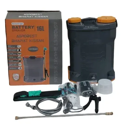 Agrobest 16 L Bharat Kissan 12 V 20 Ah Battery Operated Knapsack Sprayer, Suitable for Agriculture Spraying