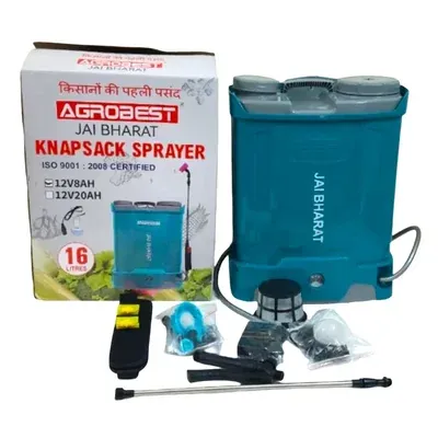 Agrobest 16 L Jai Bharat 12 V 8 Ah Battery Operated Knapsack Sprayer, Suitable for Agriculture Spraying