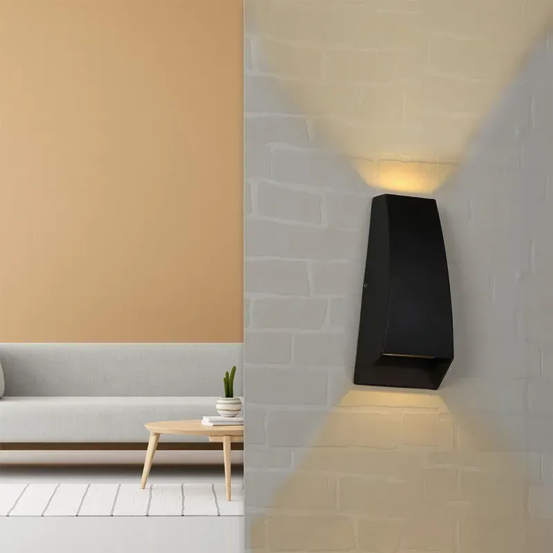 Giga Watts 9 W Pyramid Wall Light 2 Way 110LM COB LED Exterior Indoor Lamp for Home, Yard Staircase, Living Room, Bedroom