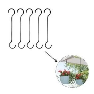 Ecofynd 16 Inch Rust Resistant Extra Large Pot Hanging Hook/S Shaped Hooks for Bird Feeders/Planters/Lanterns (Pack-5 Pcs)