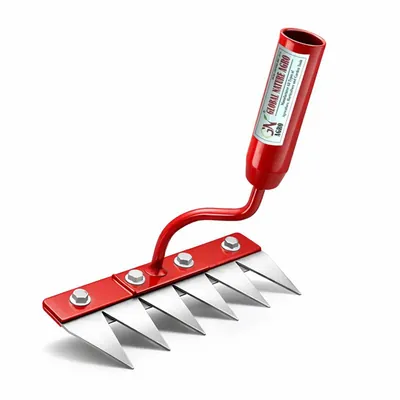 Global Nature Agro 8-Tine 8 Inch Manual Garden Hand Rake Without Handle, For Farming & Gardening