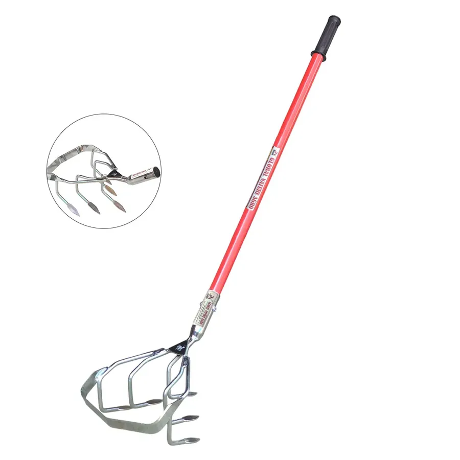 Global Nature Agro 5-Tine Heavy-Duty Manual Weeder With 2 ft Handle For Farm & Garden