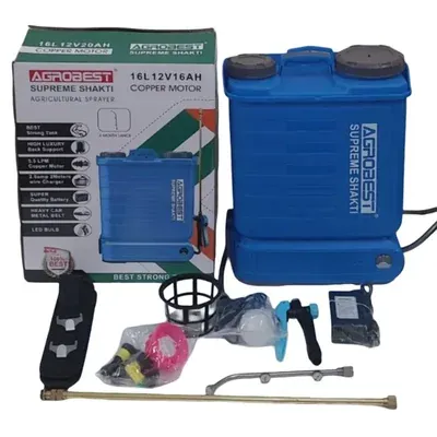 Agrobest 16 L Supreme Shakti 12 V 20 Ah Battery Operated Knapsack Sprayer, Suitable for Agriculture Spraying
