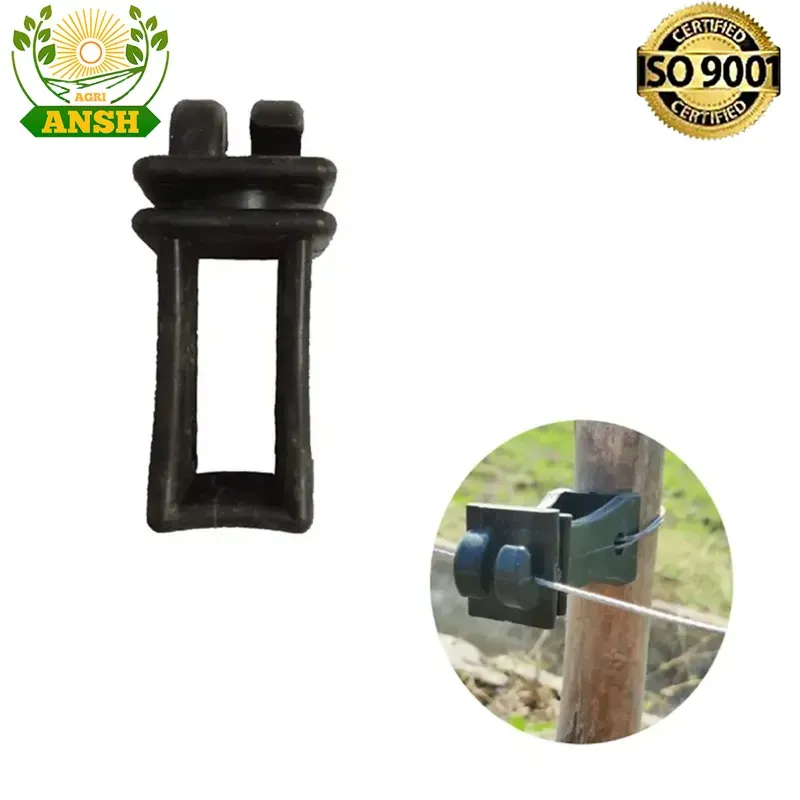 AGRIANSH Plastic Black Insulator for Solar Zatka Machine Fencing (Pack of 250)
