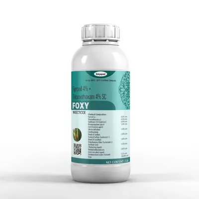 Katyayani Foxy, Fipronil 4% + Thiamethoxam 4% SC, Insecticide Dual Action Formulation for Effective Control (Quantity-1 L (1 L x 1))