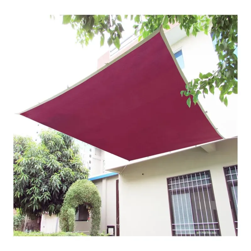 FREXXA HDPE Fabric Cotton Webbing Sun Shade Sails Shade Net 90% Protection, For Outdoor, Balcony, Parking, 10 x 12 ft (Color-Maroon)