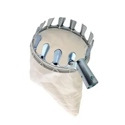 Fruit Picker Head with Harvest Basket, 14 cm Metal & Nylon Professional Mango Plucker Thotti, Heavy-Duty Harvest Tool