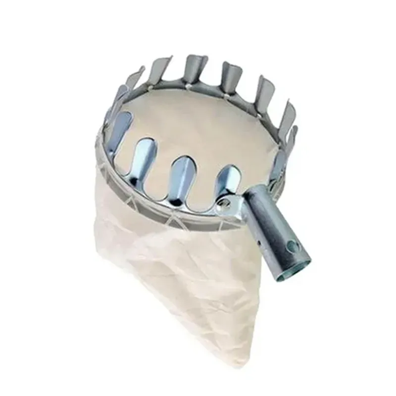 Fruit Picker Head with Harvest Basket, 14 cm Metal & Nylon Professional Mango Plucker Thotti, Heavy-Duty Harvest Tool