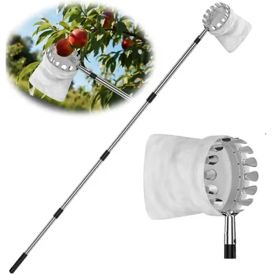 REDBUILD Fruit Picker with 10.5 ft Long Pole, Mango Plucker Harvest Basket, Tree Fruit Picker