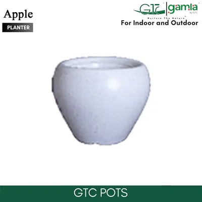 GTC 14 Inch Multi Color Apple Planter Modern Decorative Pots for Stylish Spaces, Home Decoration, Gardens (Pack of 2)(Color-White)