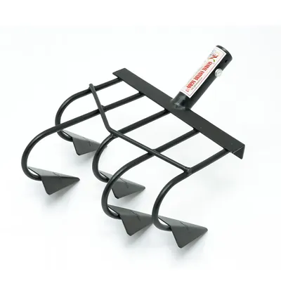 Global Nature Agro 5-Tines, 4 Inch Heavy Duty Steel Manual Hand Rake Without Handle, For Farming & Gardening