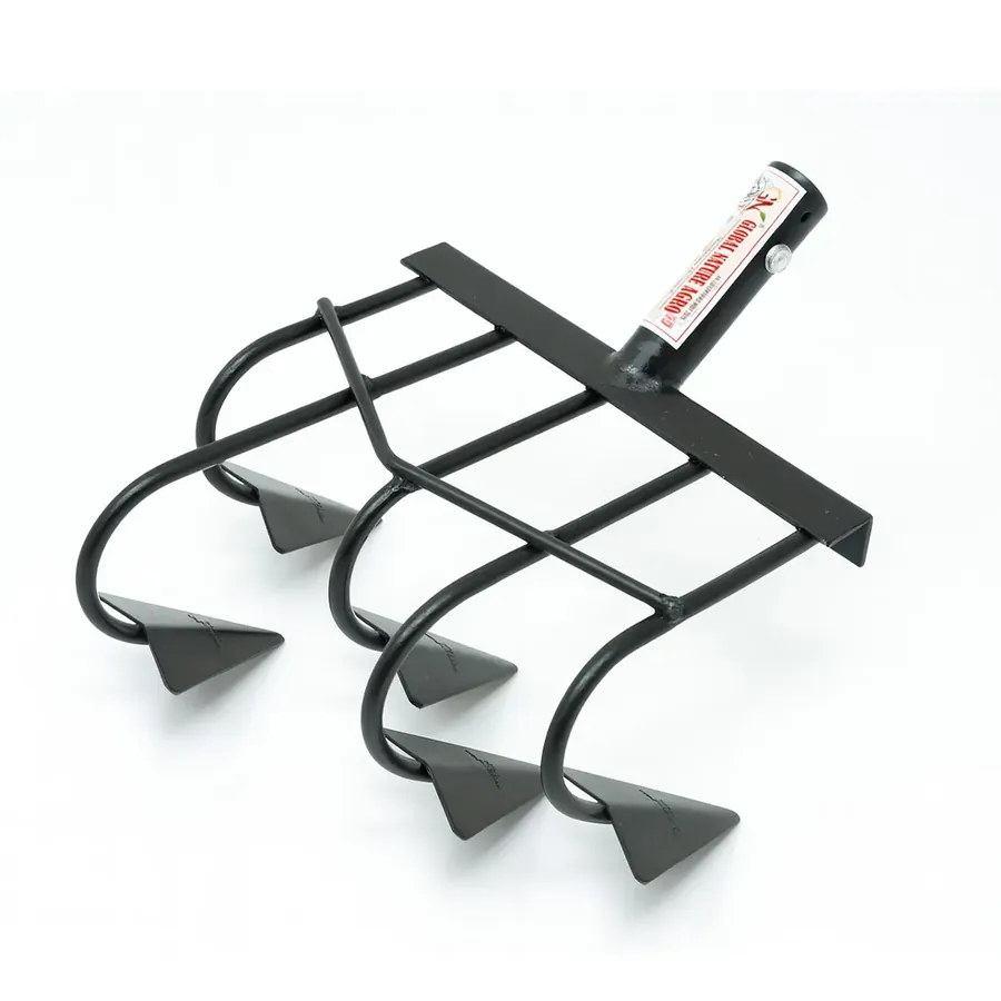 Global Nature Agro 5-Tines, 4 Inch Heavy Duty Steel Manual Hand Rake Without Handle, For Farming & Gardening